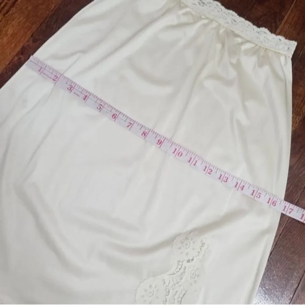 Vintage Ivory Lace Applique Half Skirt Slip - Picture 11 of 16